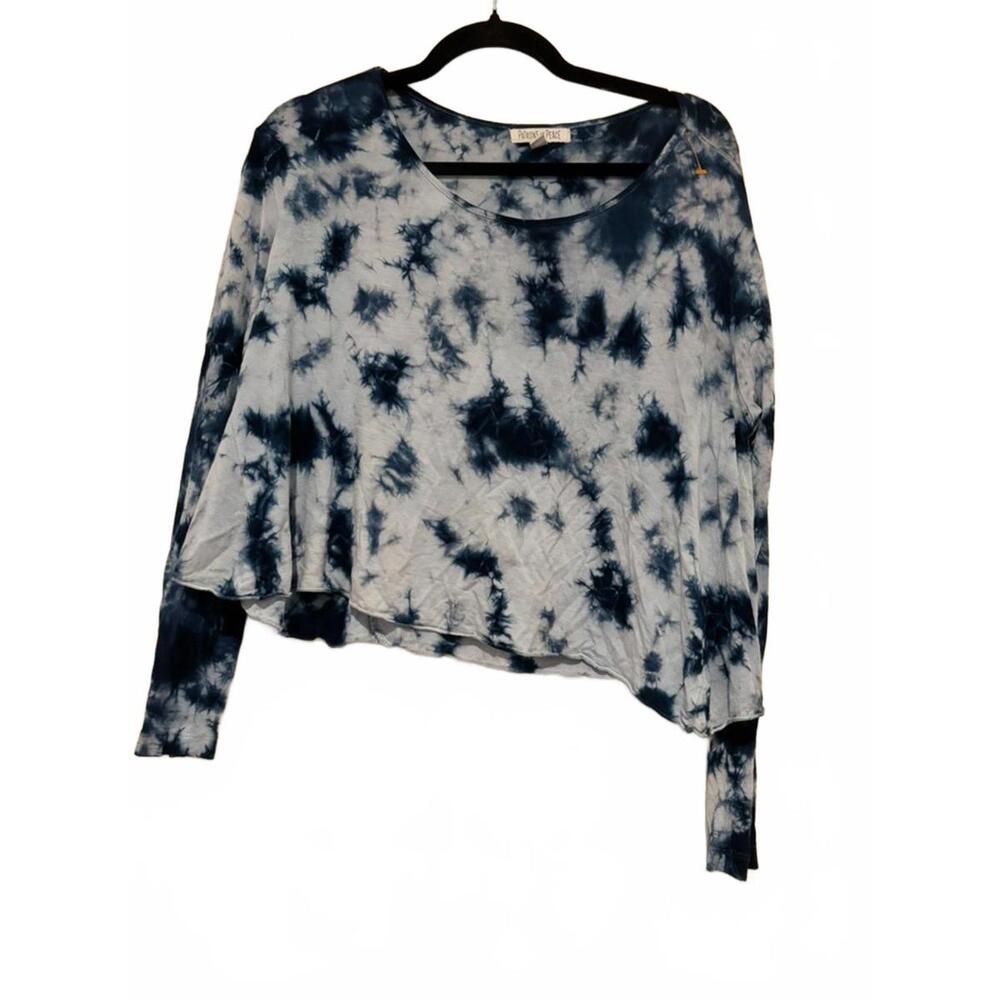 Anthropology Patrons of Peace women's blue tie dye boho shirt sz M‎ #1590